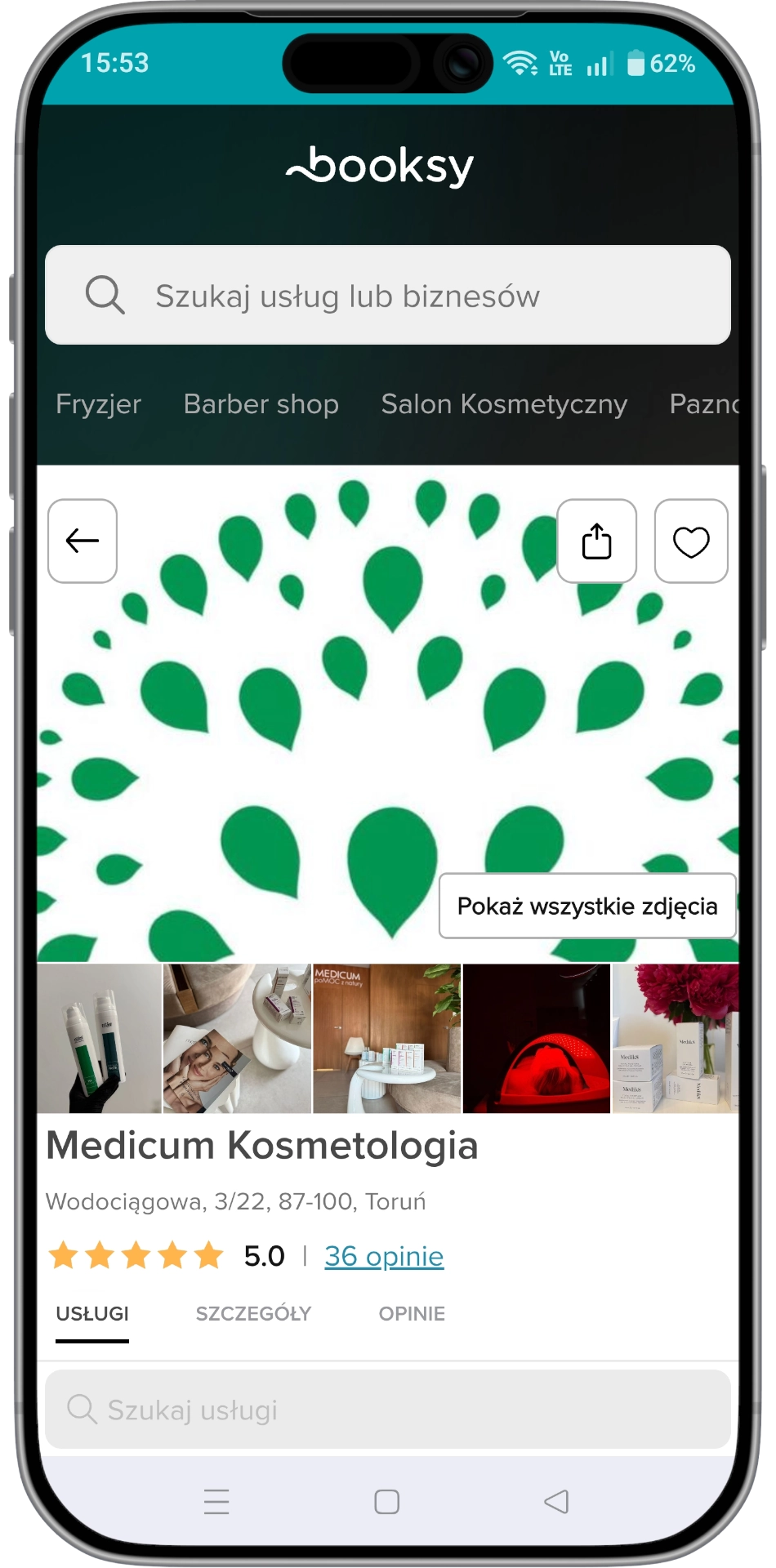 MEDICUM Longevity & Beauty klinika medycyny estetycznej Toruń zabiegi kosmetologia estetyczna medycyna estetyczna aktualna oferta Booksy grafika smartfon